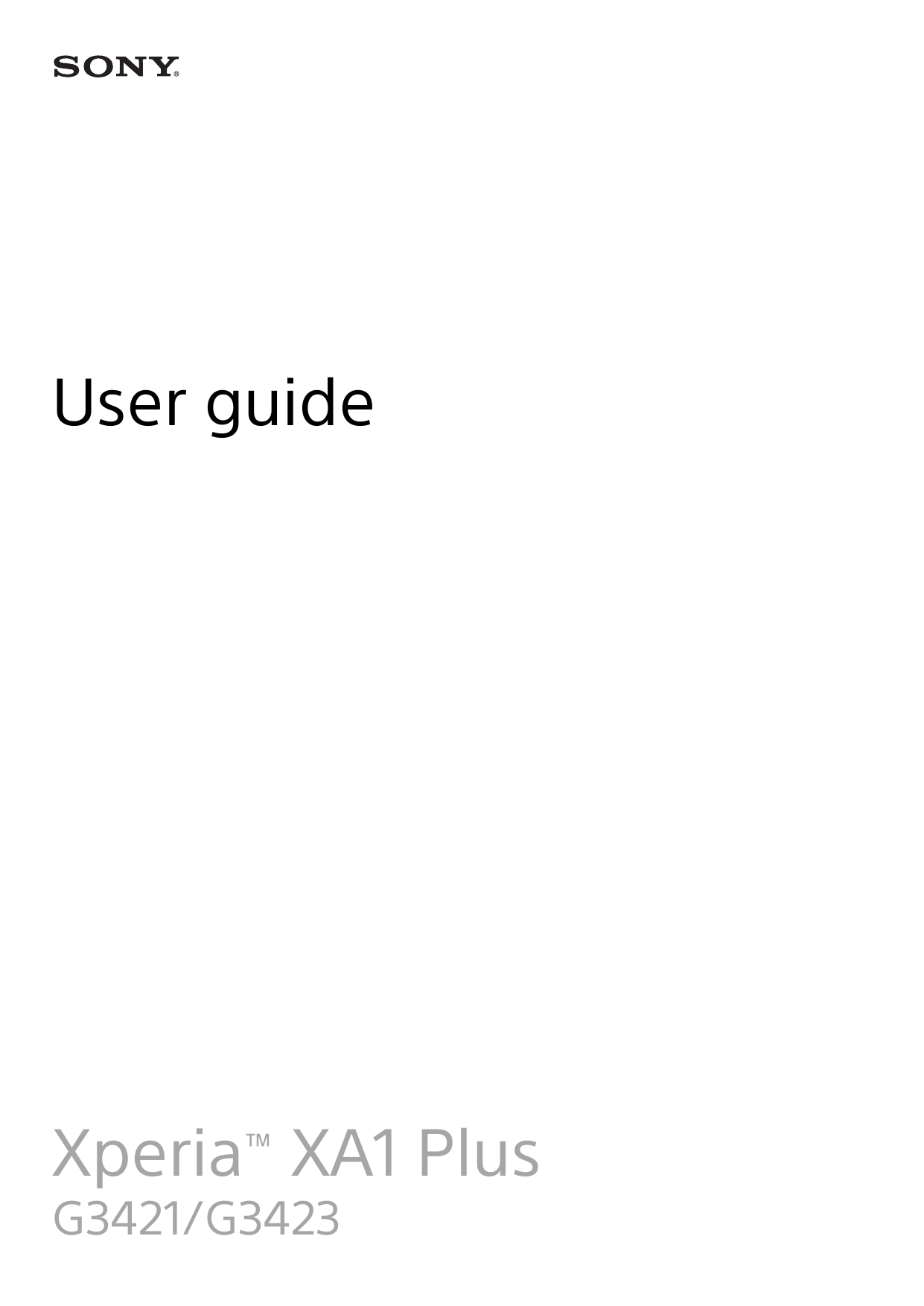 Sony Xperia Xa1 Plus User Manual Pdf