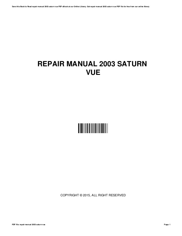 2006 saturn vue service manual